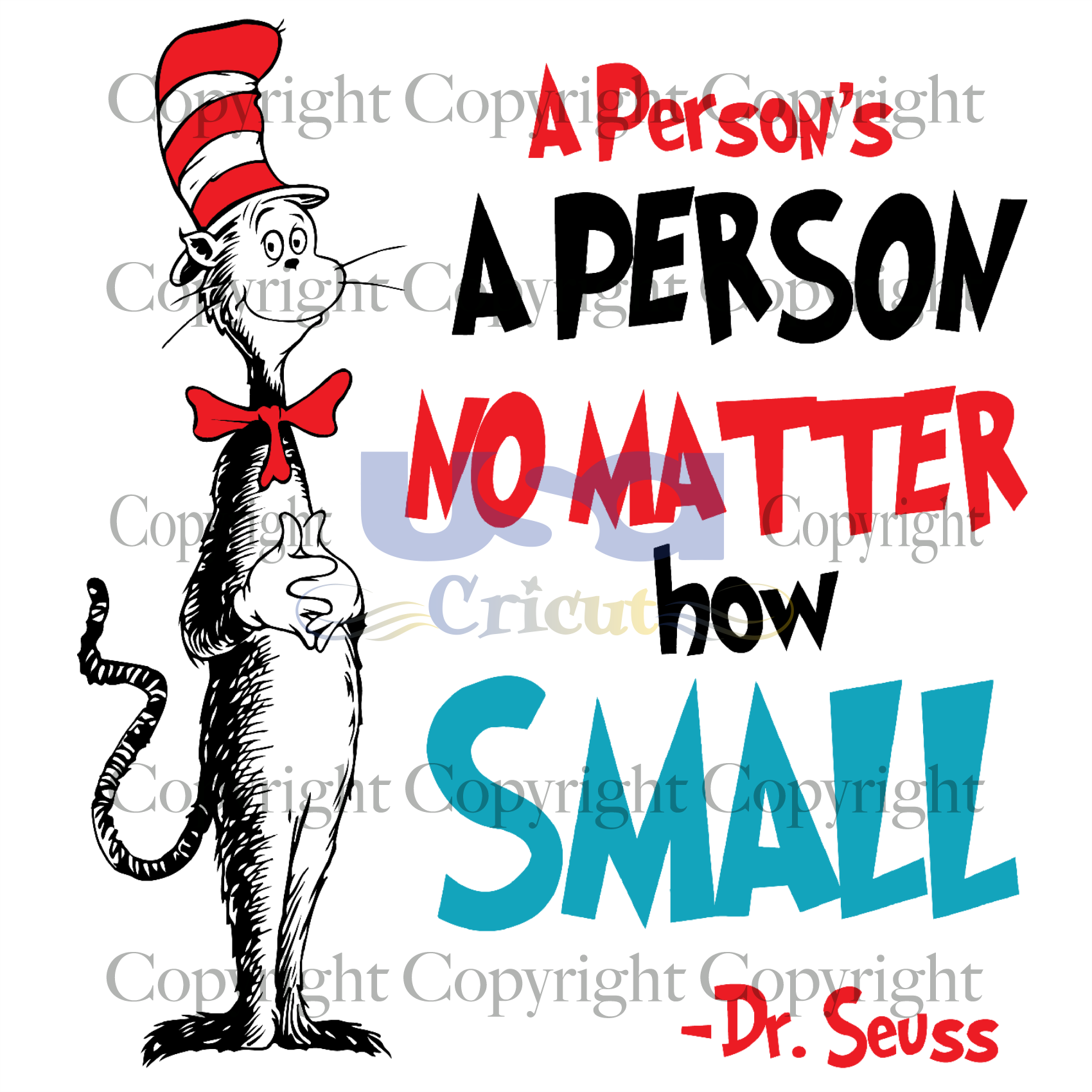 A Person No Matter, Dr. Seuss Svg, Reading Festival, Cricut & Silhouette Sublimation Instant Download File - USA Cricut