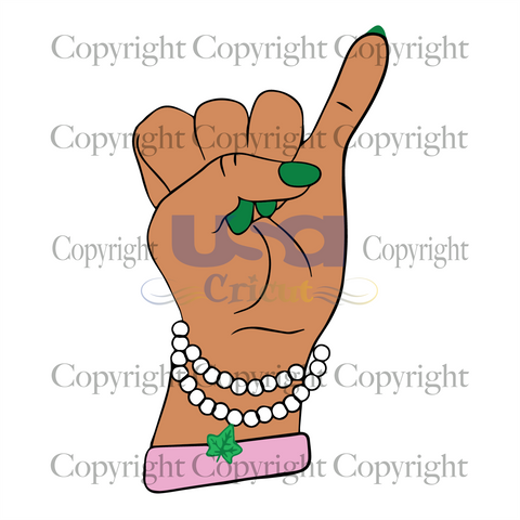 AKA Pink And Green Hand Sign, Alpha Kappa Alpha, SVG files for cricut Instant Download Version - USA Cricut