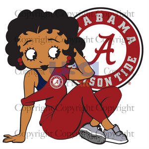 Alabama Crimson, Sport Svg, Alabama Crimson Betty Boop Svg, Ncaa Team Svg, Football Team Logo Svg, Football Svg, Printable Cricut & Silhouette Sublimation files Instant Download - USA Cricut