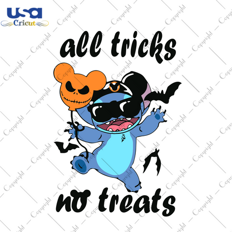 All Tricks No Treats, Halloween Svg, Stitch Svg, Stitch Gift, Stitch Lover, Disney Svg, Disney Gift, Disney Stitch, Disney Trip Svg, Disney Lover, Halloween Shirt, Scary Halloween, Halloween 