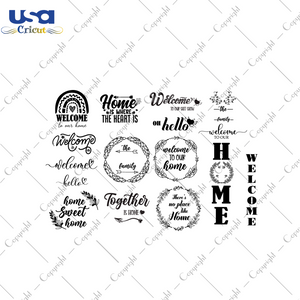 Welcome Home Sign Bundle SVG Images Diy Crafts Svg Files For Cricut, Silhouette Sublimation Files