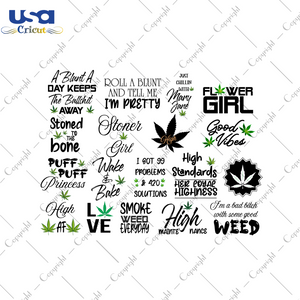 Cannabis Weed Bundle SVG Images Diy Crafts Svg Files For Cricut, Silhouette Sublimation Files