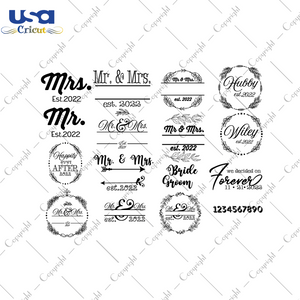 Mr And Mrs Wedding Bundle SVG Images Diy Crafts Svg Files For Cricut, Silhouette Sublimation Files