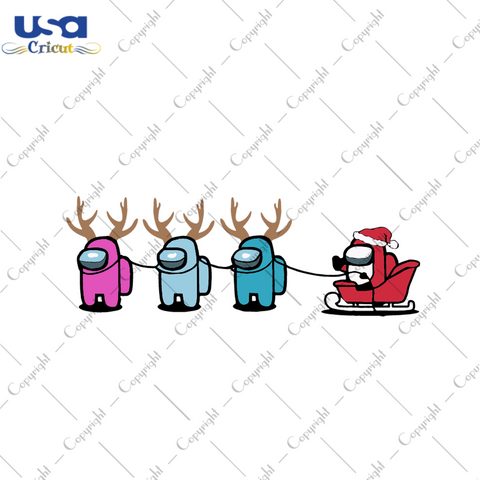 Among Us Santa Sleigh Svg, Christmas Svg, Xmas Svg, Christmas Gift, Merry Christmas, Among Us Svg, Christmas Among Us, Among Us Gift, Santa Svg, Sleigh Svg, Reindeer Svg, Sants Claus - USA Cr