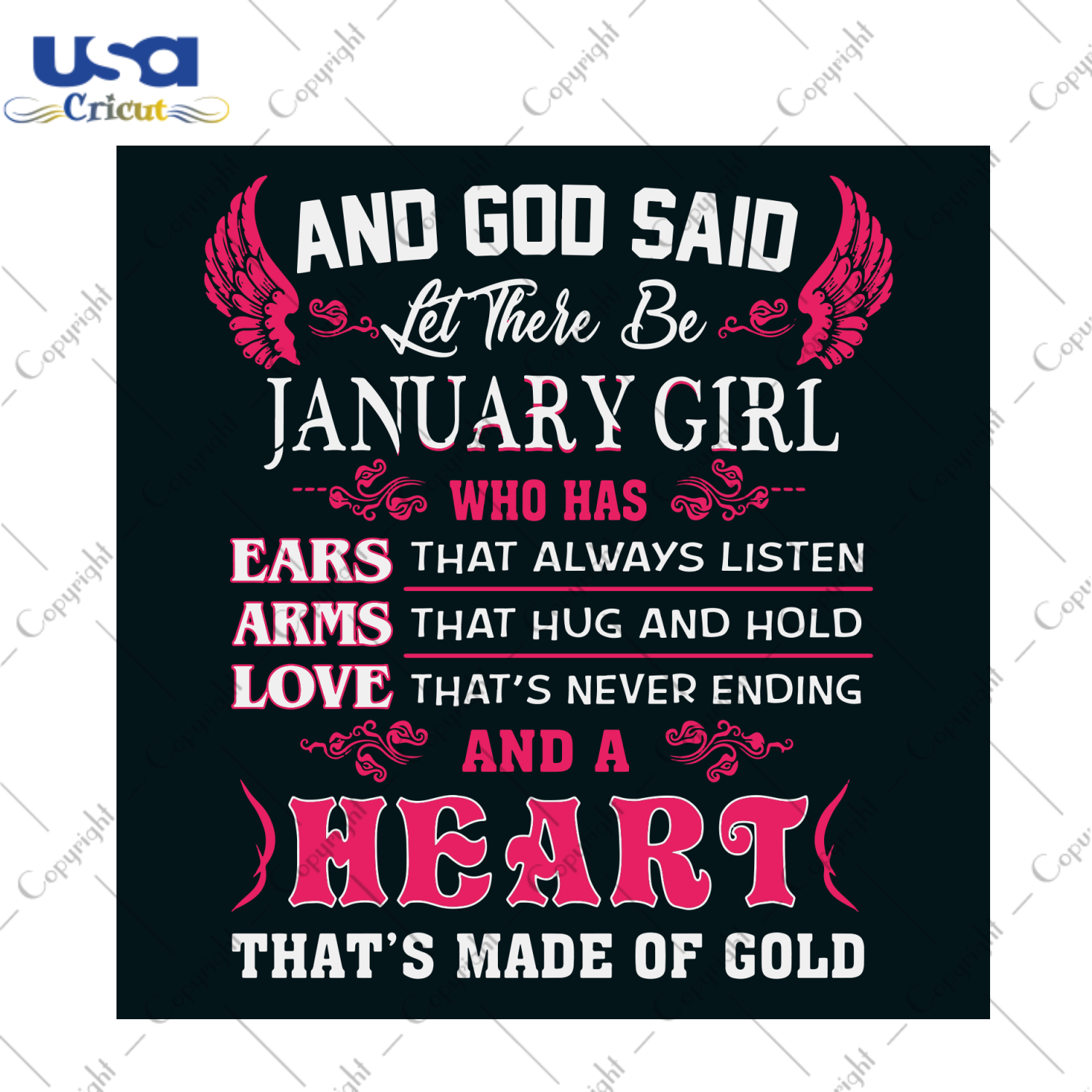 And God Said Let There Be January Girl Svg, Birthday Svg, God Svg, Birthday Girl Svg, January Birthday, January Girl Svg, Born In January, Birthday Gifts, Birthday Party, Heart Svg, Gold Svg, Birthday Quotes Svg, Svg Cricut, Svg Designs