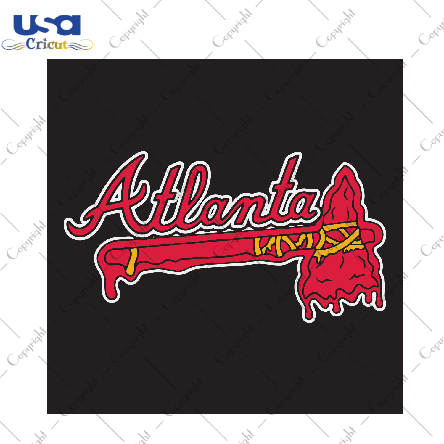 Atlanta Baseball Melting Blood Tomahawk Trending Gift Diy Crafts Svg Files For Cricut, Silhouette Sublimation Files