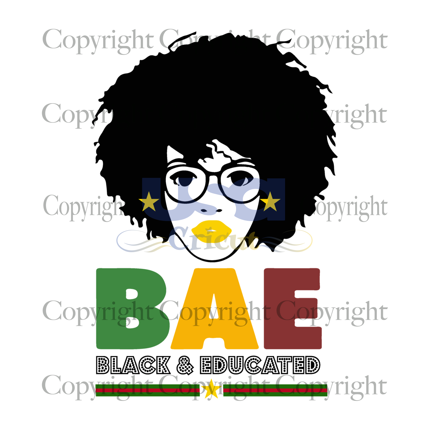 BAE Black and Educated Svg, Black Woman, Black Girl Magic, Printable Cricut & Silhouette Sublimation files Instant Download - USA Cricut