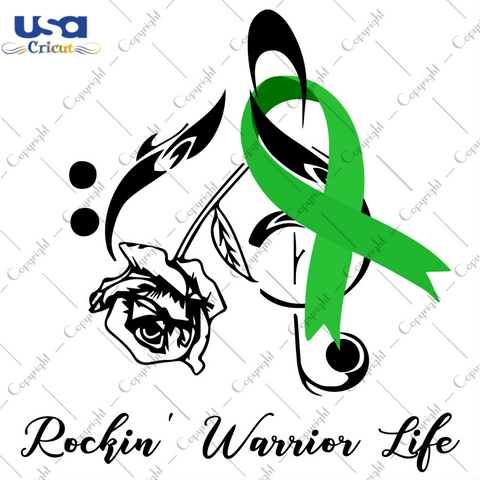 Rockin Warrior Life Breast Cancer Awareness Green Ribbon Diy Crafts Svg Files For Cricut, Silhouette Sublimation Files - USA Cricut