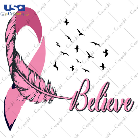 Feather Breast Cancer Support Diy Crafts Svg Files For Cricut, Silhouette Sublimation Files - USA Cricut