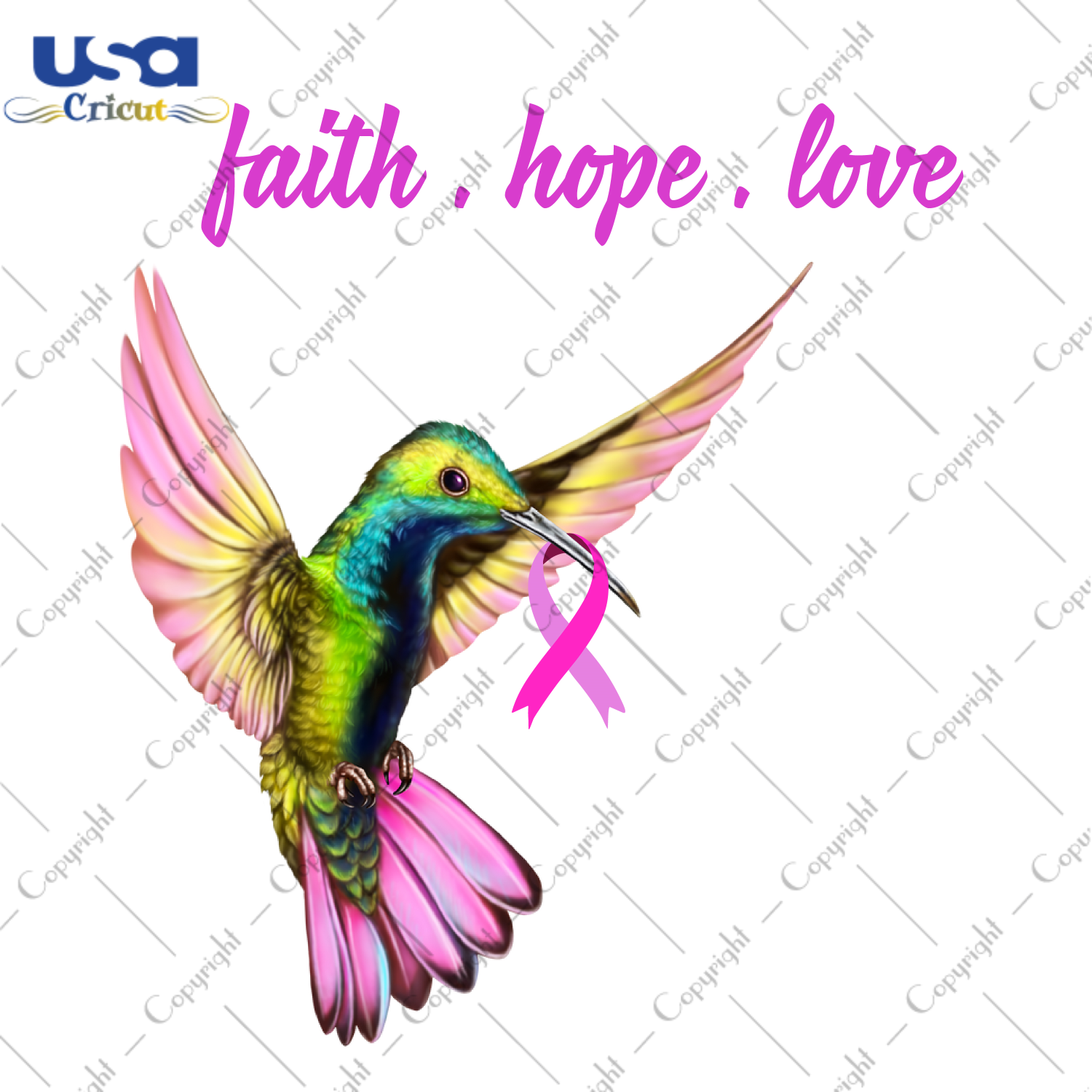 Breast Cancer Bird Faith Hope Love Diy Crafts Svg Files For Cricut, Silhouette Sublimation Files - USA Cricut