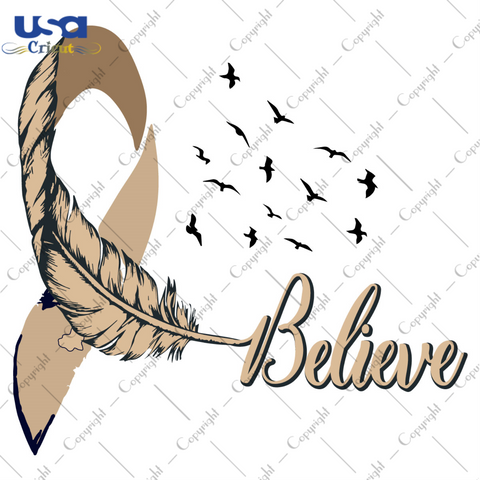 Believe Feather Breast Cancer Awareness Ribbon Diy Crafts Svg Files For Cricut, Silhouette Sublimation Files - USA Cricut