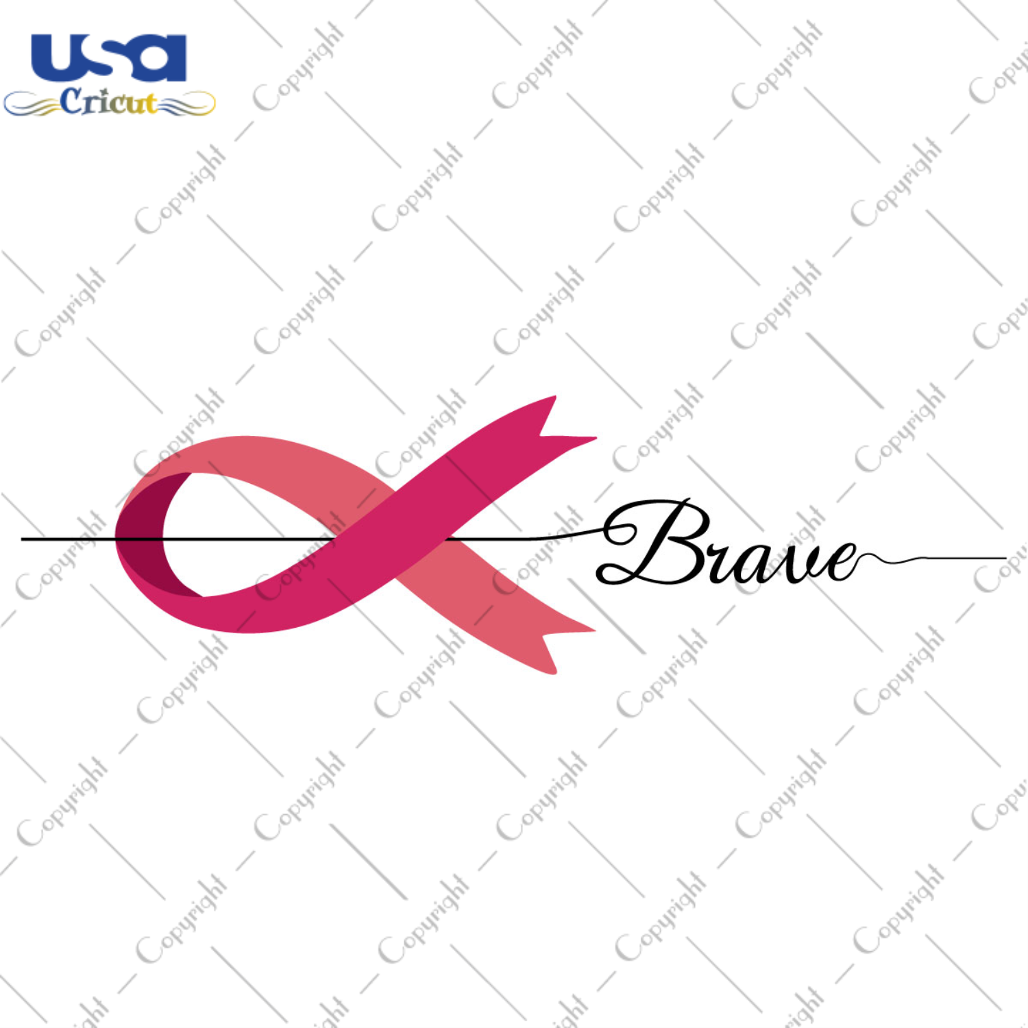 Brave Breast Cancer Awareness Ribbon Diy Crafts Svg Files For Cricut, Silhouette Sublimation Files - USA Cricut