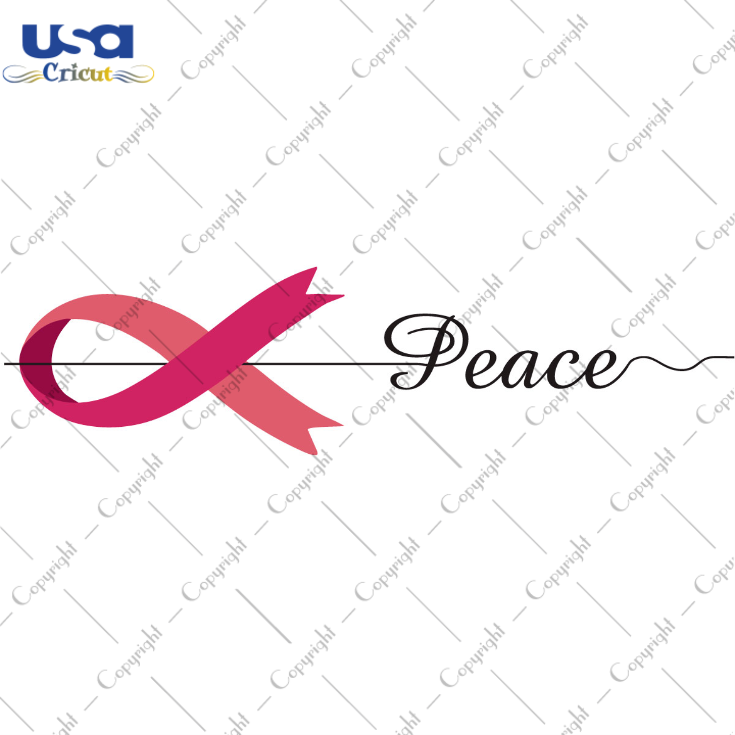 Peace Breast Cancer Awareness Ribbon Diy Crafts Svg Files For Cricut, Silhouette Sublimation Files - USA Cricut