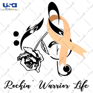 Rockin Warrior Life Breast Cancer Awareness Nude Ribbon Diy Crafts Svg Files For Cricut, Silhouette Sublimation Files - USA Cricut