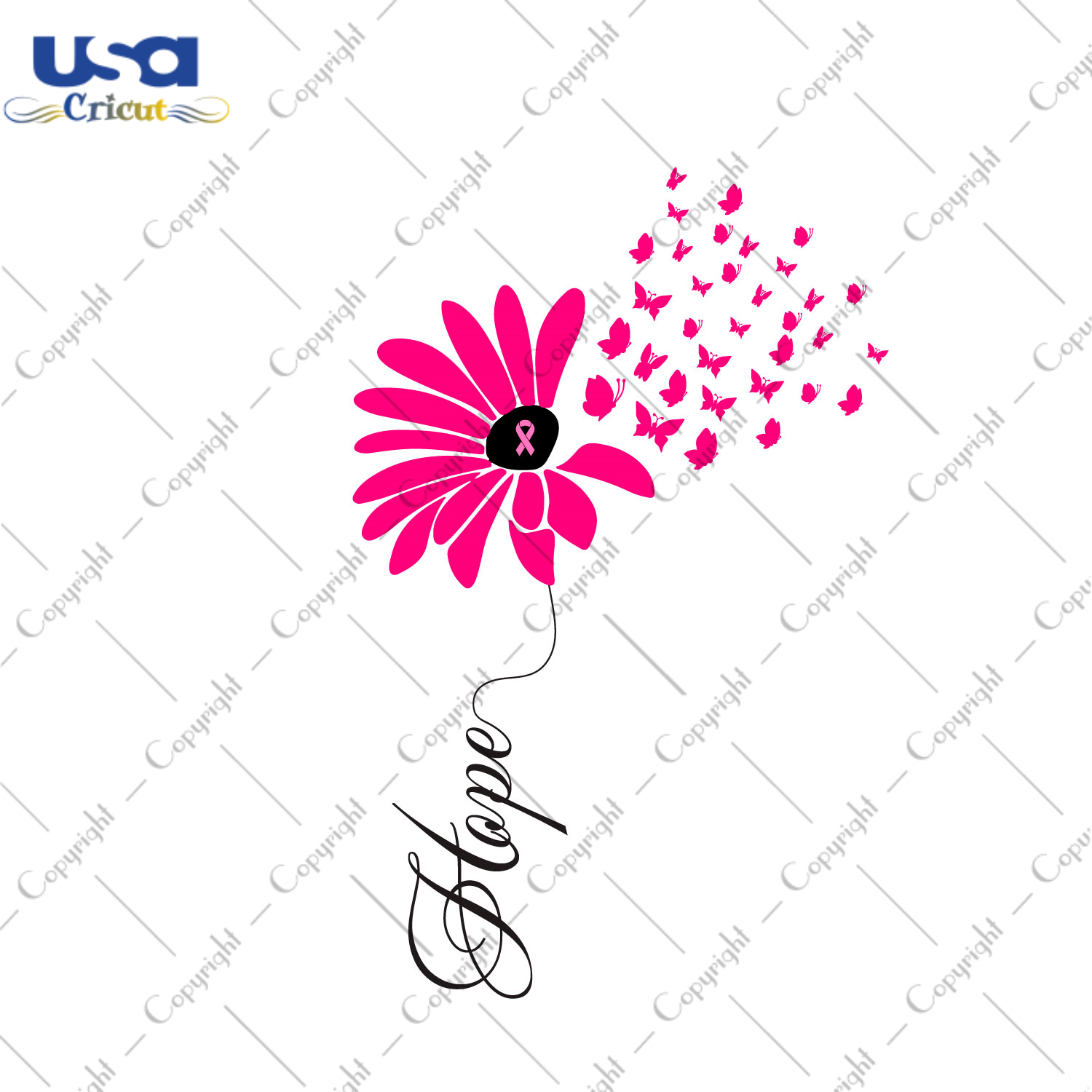 Hope Breast Cancer Awareness Flower Diy Crafts Svg Files For Cricut, Silhouette Sublimation Files - USA Cricut