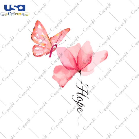 Hope Breast Cancer Awareness Flower Gift Diy Crafts Svg Files For Cricut, Silhouette Sublimation Files - USA Cricut