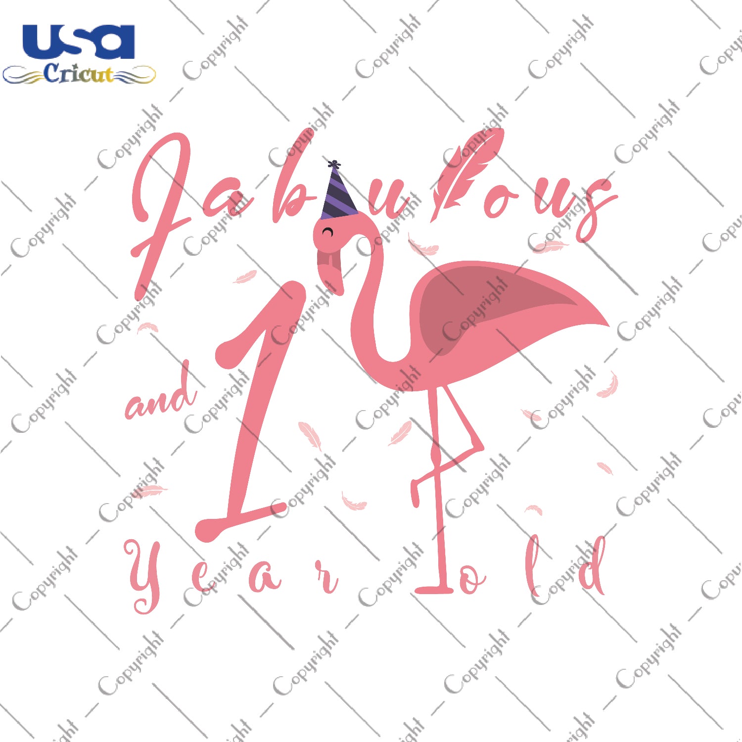 Fabulous And 1 Year Old Flamingo Birthday Gifts, Shirt For Birthday Girl Svg File Diy Crafts Svg Files For Cricut, Silhouette Sublimation Files - USA Cricut