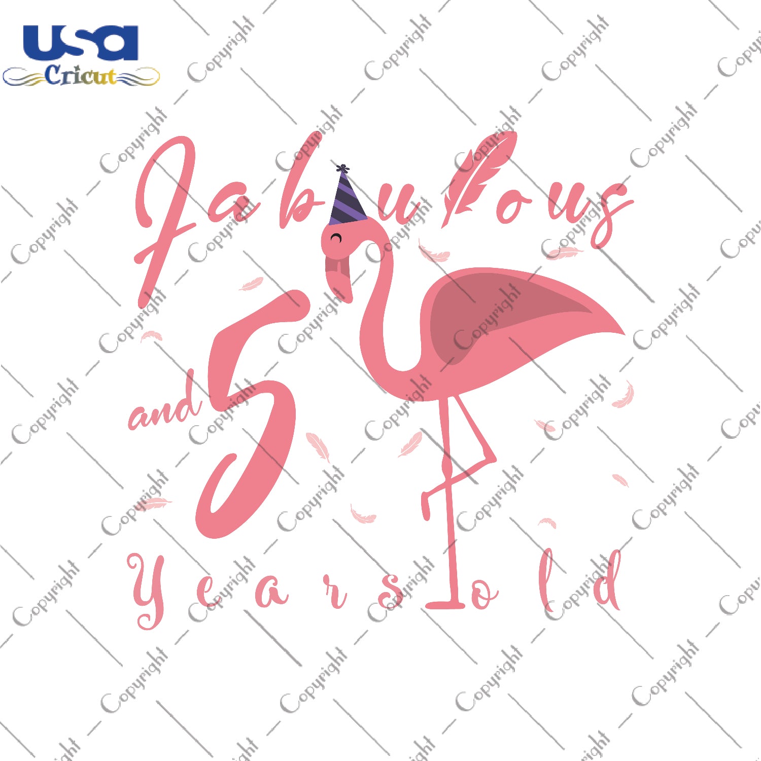 Fabulous And 5 Years Old Flamingo Birthday Gifts, Shirt For Birthday Girl Svg File Diy Crafts Svg Files For Cricut, Silhouette Sublimation Files - USA Cricut