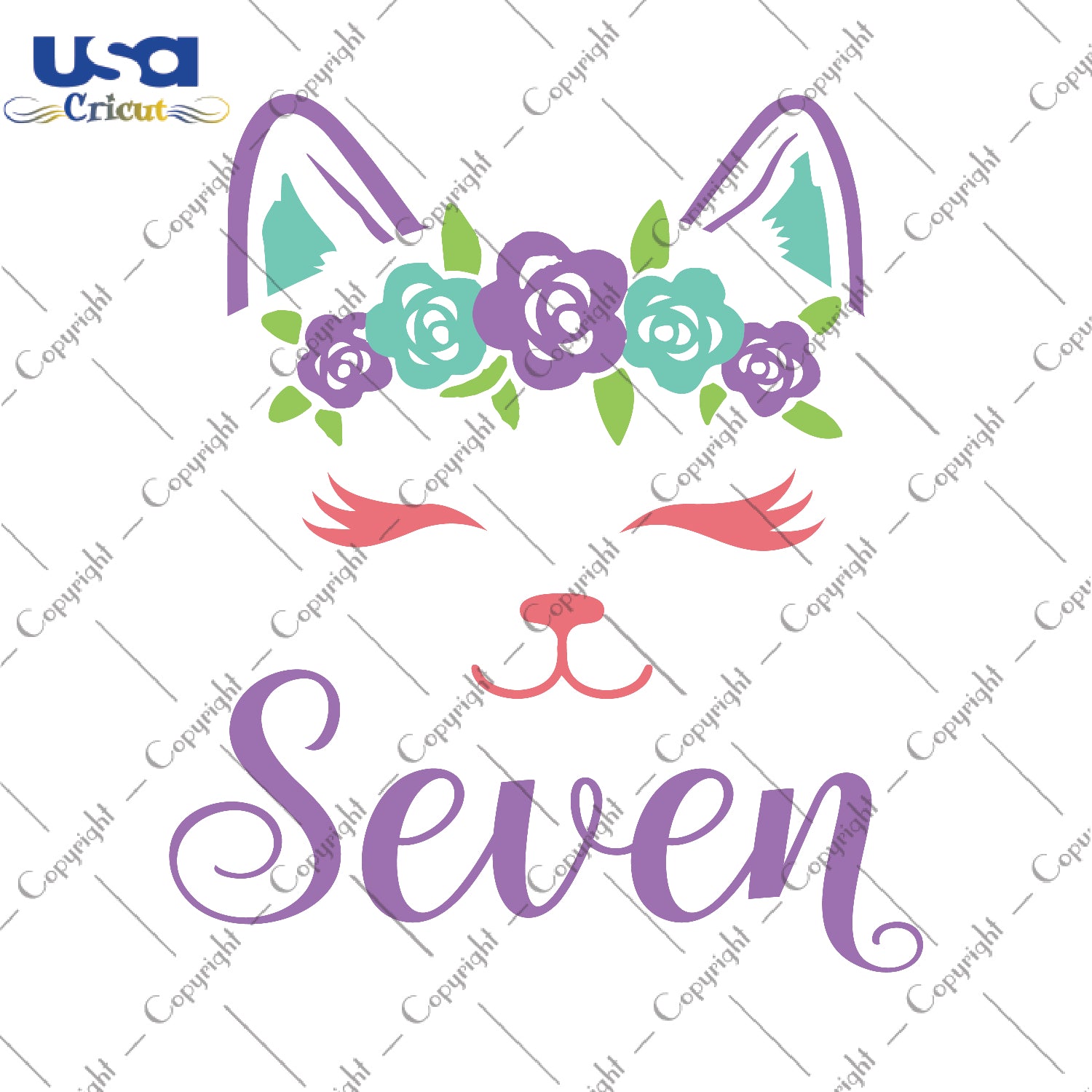 Seven Birthday Cat Gifts, Shirt For Birthday Kids Svg File Diy Crafts Svg Files For Cricut, Silhouette Sublimation File - USA Cricut