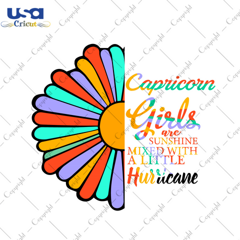 Capricorn Girls Are Sunshine Birthday Gift Diy Crafts Svg Files For Cricut, Silhouette Sublimation Files - USA Cricut