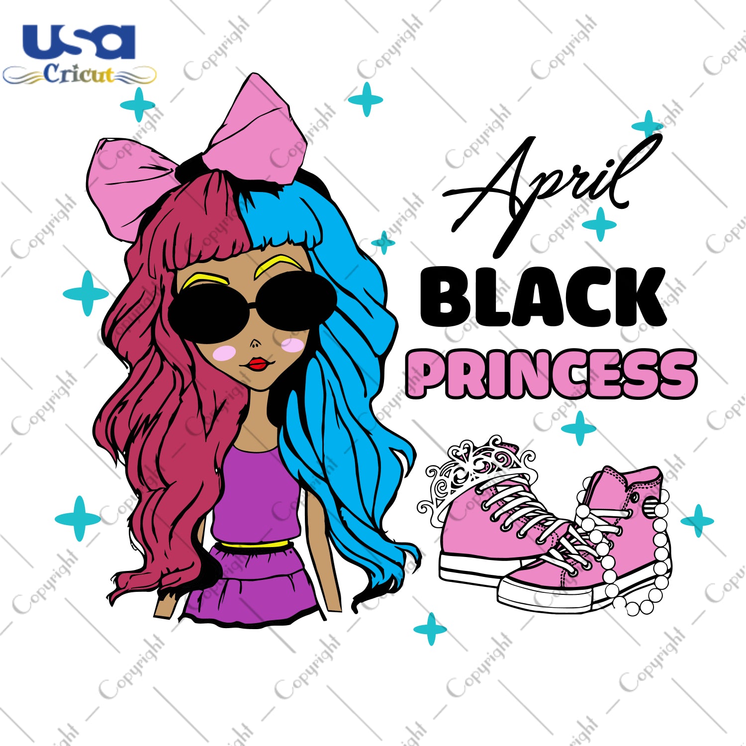 April Black Princess Birthday Gifts, Shirt For Birthday Svg File Diy Crafts Svg Files For Cricut, Silhouette Sublimation Files - USA Cricut