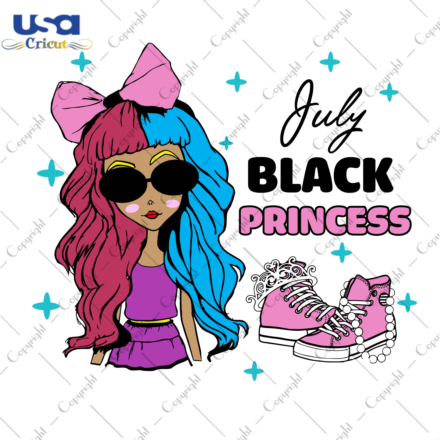 July Black Princess Birthday Gifts, Shirt For Birthday Svg File Diy Crafts Svg Files For Cricut, Silhouette Sublimation Files - USA Cricut