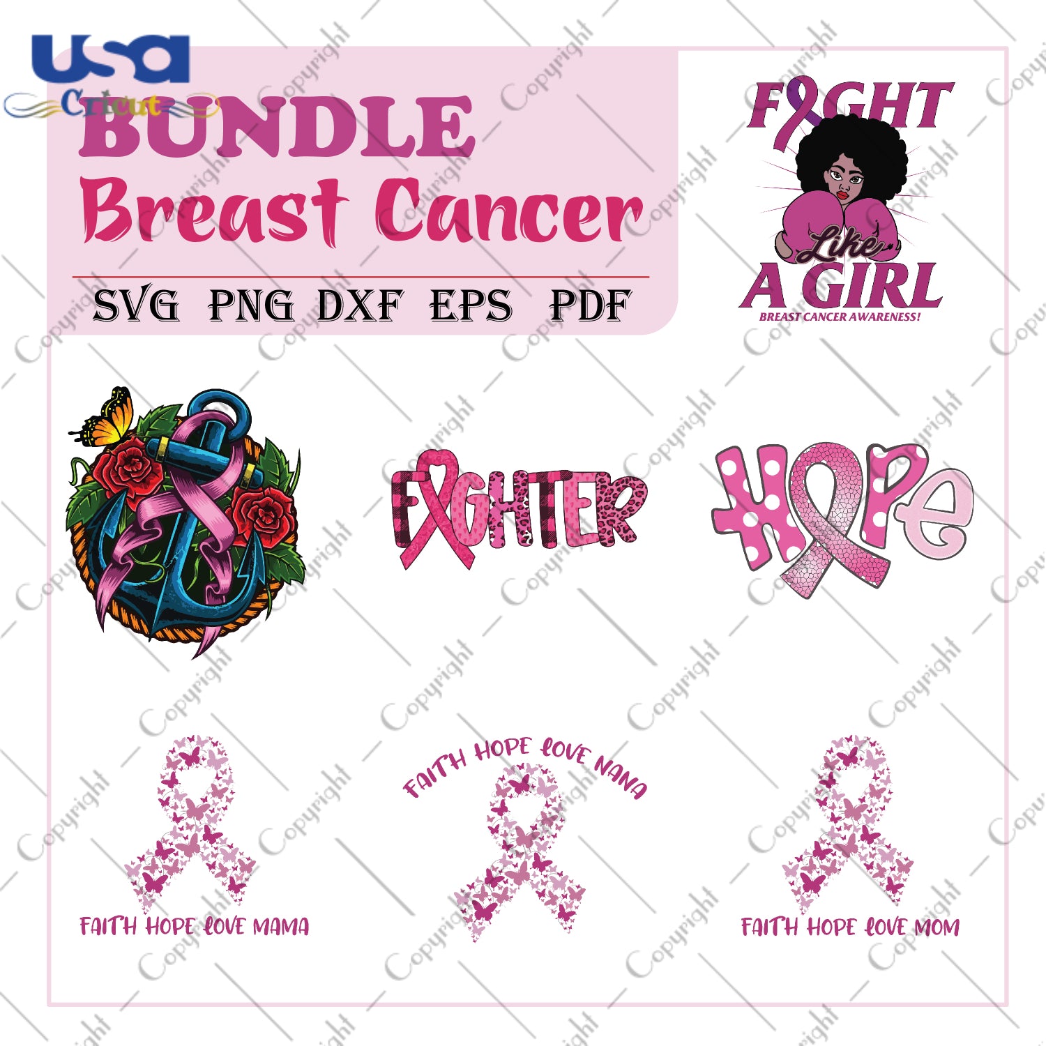 Bundle Breast Cancer Gifts, Shirt For Women Svg File Diy Crafts Svg Files For Cricut, Silhouette Sublimation Files - USA Cricut