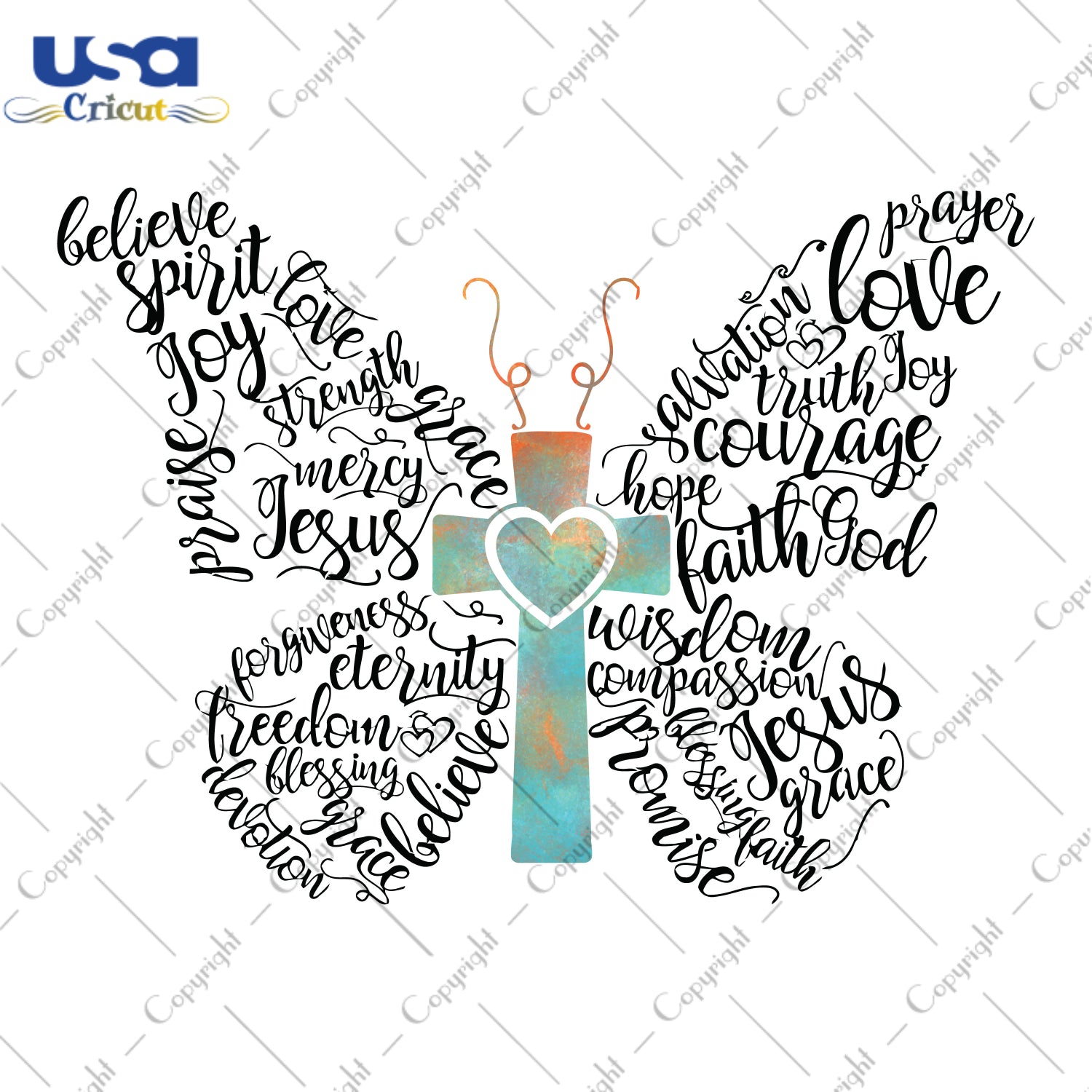 Butterfly Cross Christmas Gifts, Shirt For Christmas Svg File Diy Crafts Svg Files For Cricut, Silhouette Sublimation Files - USA Cricut