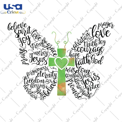 Christian Butterfly Christmas Gifts, Shirt For Christmas Svg File Diy Crafts Svg Files For Cricut, Silhouette Sublimation Files - USA Cricut