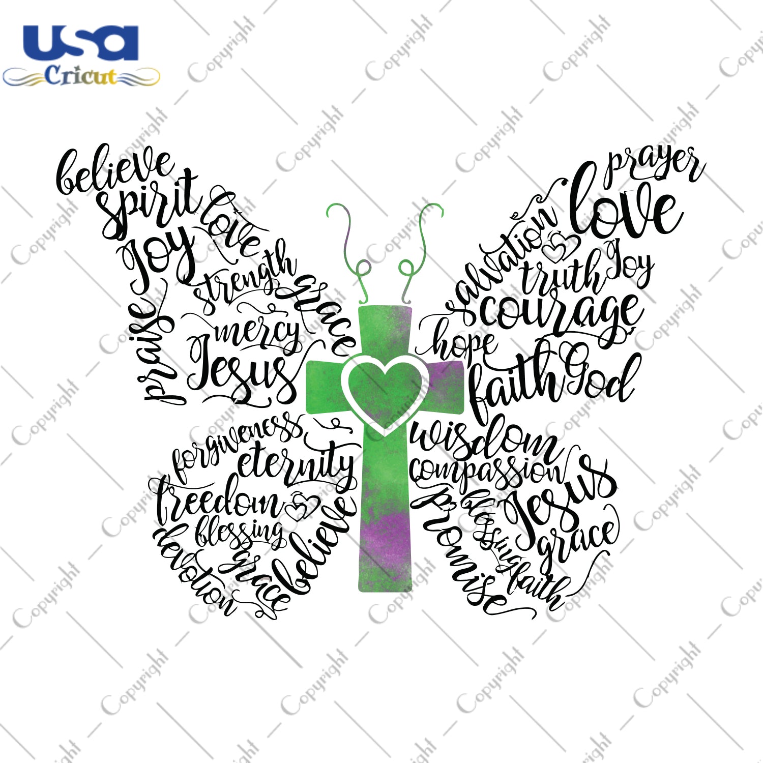 Christian Butterfly Merry Christmas Gifts, Shirt For Christmas Svg File Diy Crafts Svg Files For Cricut, Silhouette Sublimation Files - USA Cricut