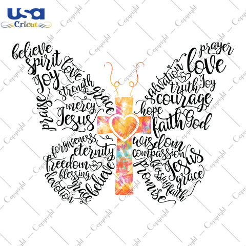 Butterfly Words Christmas Gifts, Shirt For Christmas Svg File Diy Crafts Svg Files For Cricut, Silhouette Sublimation Files - USA Cricut