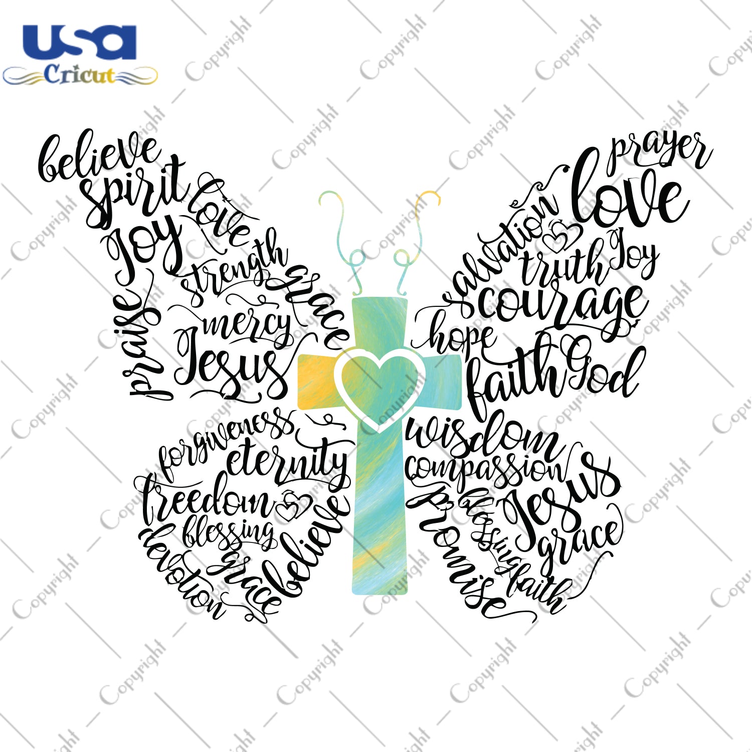 Butterfly Words Merry Christmas Gifts, Shirt For Christmas Svg File Diy Crafts Svg Files For Cricut, Silhouette Sublimation Files - USA Cricut