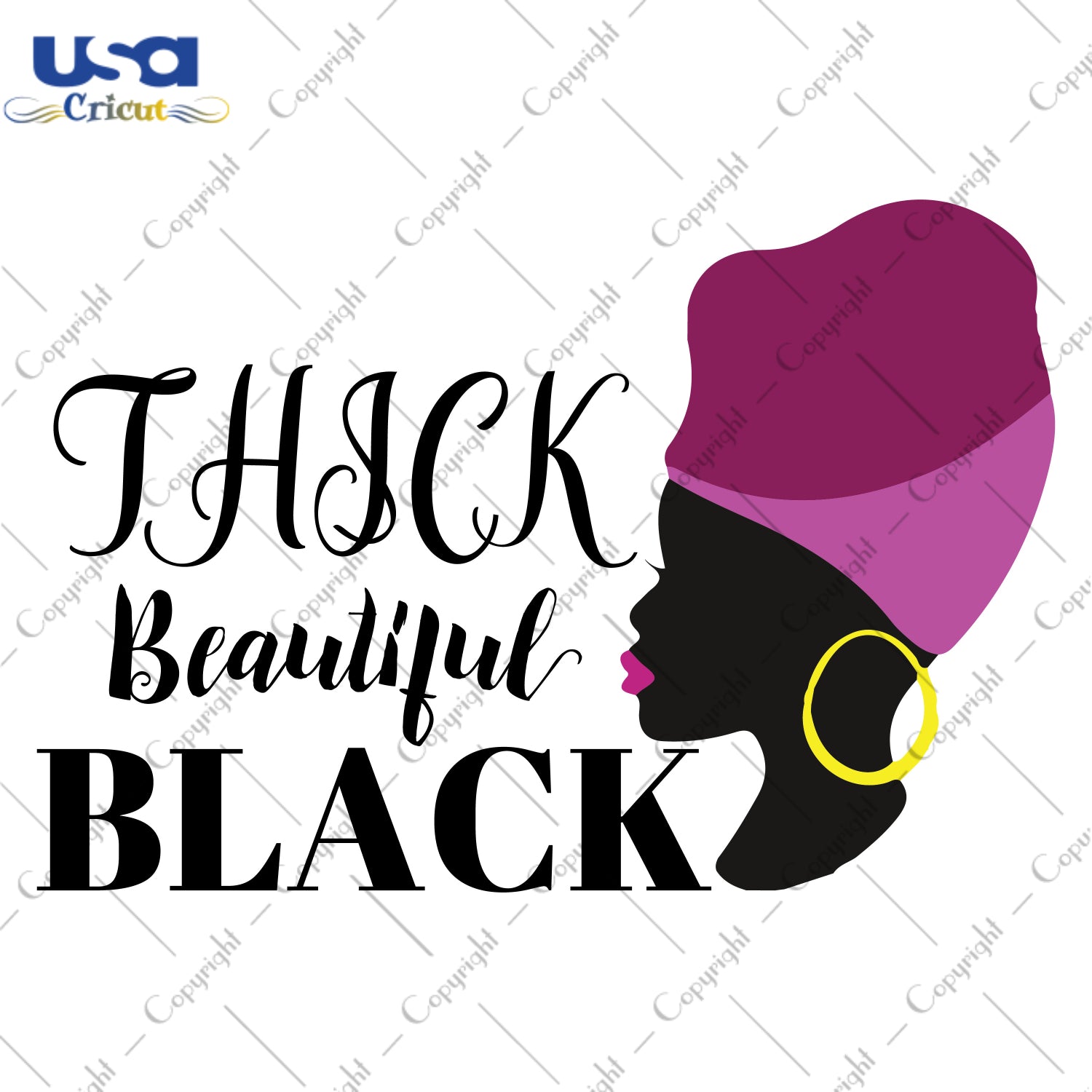 Thick Beautiful Black Black Girl Gifts, Shirt For Black Girl Svg File Diy Crafts Svg Files For Cricut, Silhouette Sublimation Files - USA Cricut