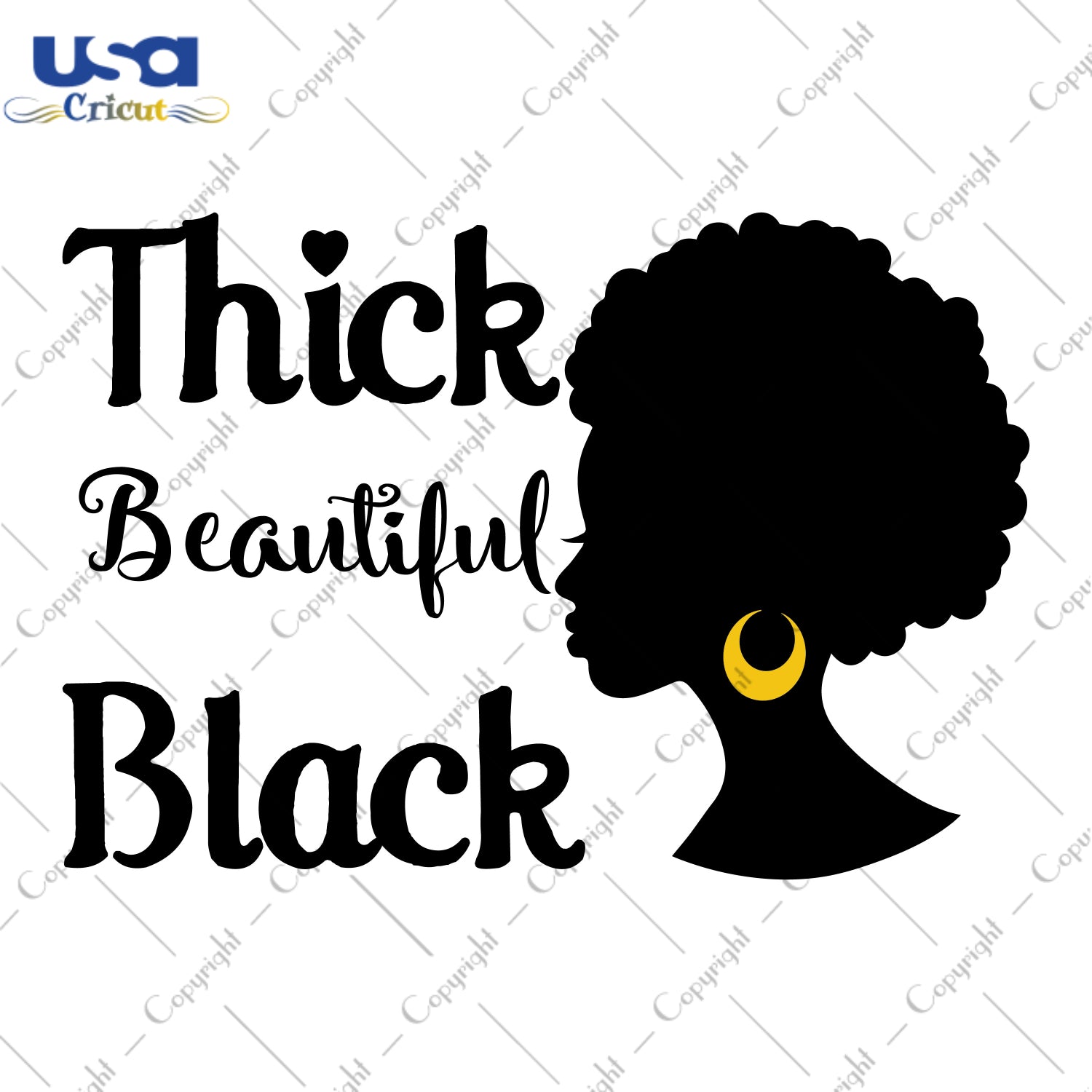 Thick Beautiful Black Black Girl Gifts, Shirt For Black Girl Svg File Diy Crafts Svg Files For Cricut, Silhouette Sublimation Files - USA Cricut