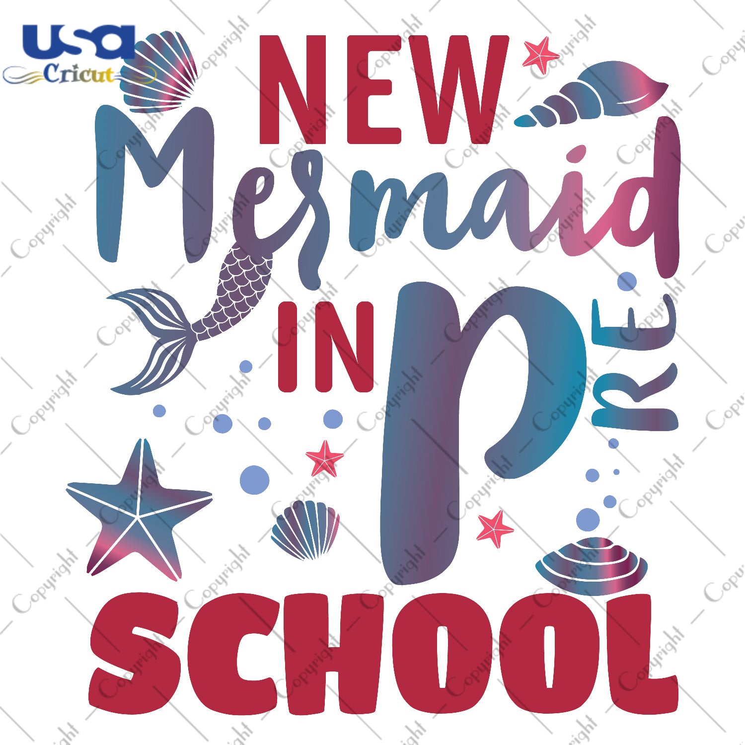 New Mermaid In Preschool Back To School Gifts, Shirt For Kids Svg File Diy Crafts Svg Files For Cricut, Silhouette Sublimation Files - USA Cricut