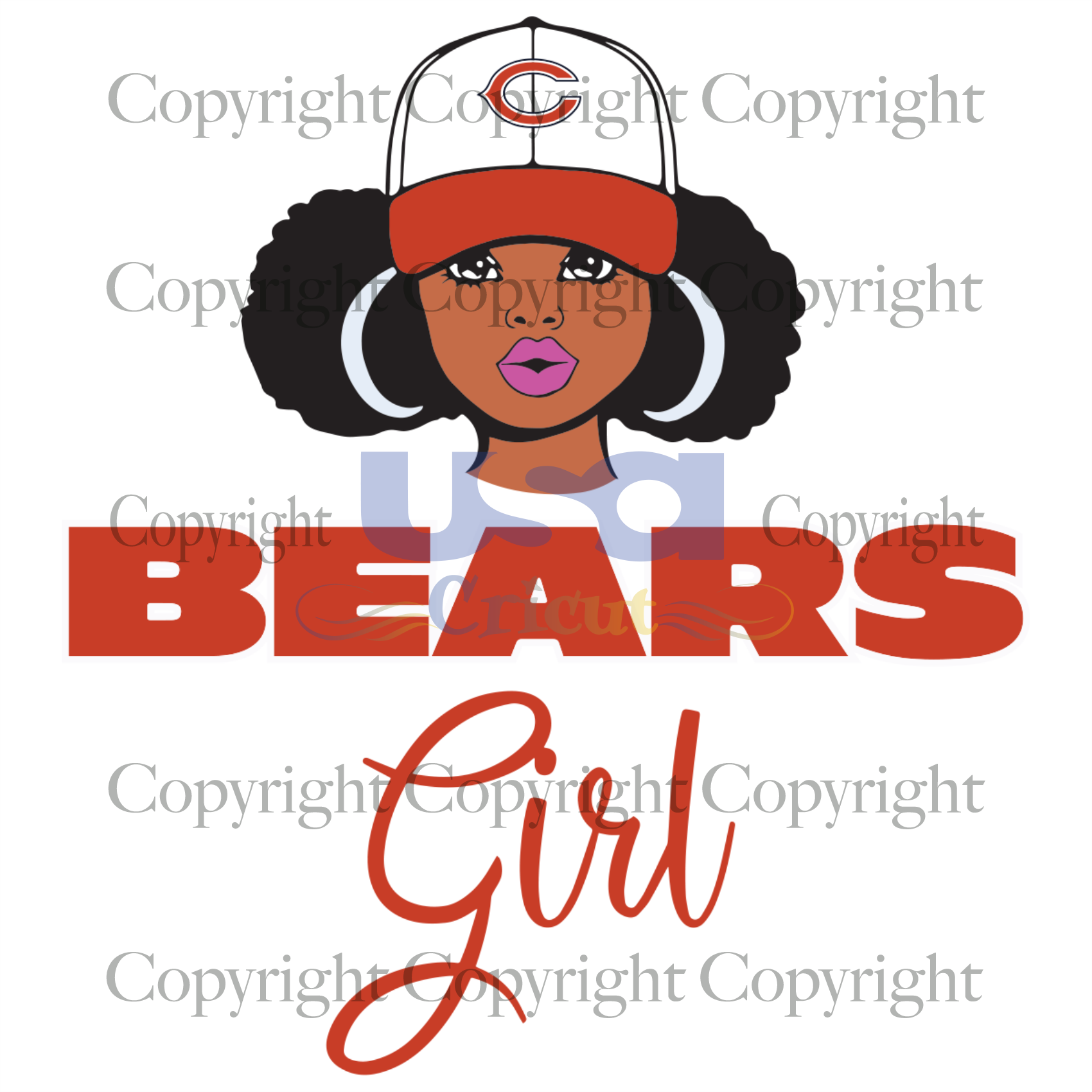 Bears Girl Svg, Black Girl Svg, Chicago Bears Girl, Diy Crafts SVG Files For Cricut Instant Download File - USA Cricut