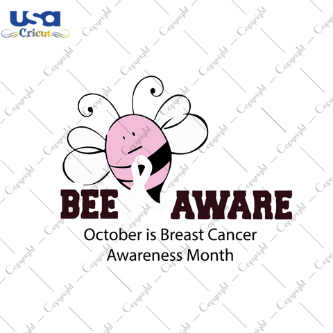 Bee Aware Breast Cancer Gift Diy Crafts Svg Files For Cricut, Silhouette Sublimation Files