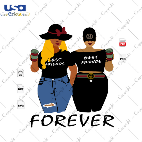 Best Friends Forever Black Girl Gift Diy Crafts Svg Files For Cricut, Silhouette Sublimation Files