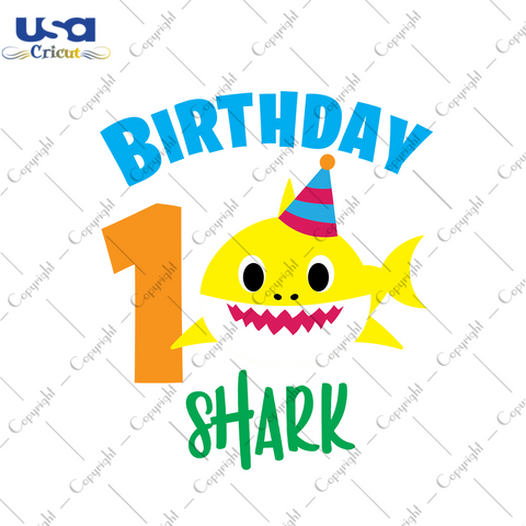 Birthday Shark 1st Trending Gift Diy Crafts Svg Files For Cricut, Silhouette Sublimation Files