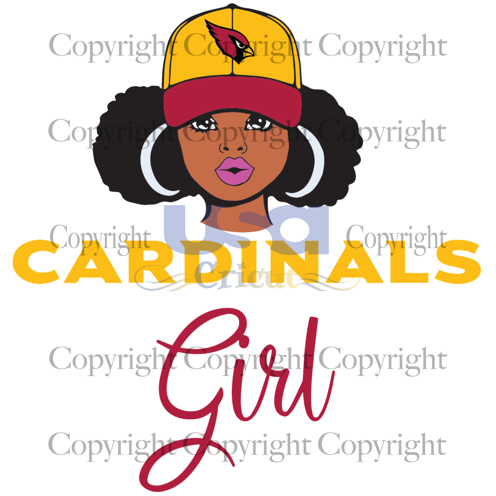 Black Girl Cardinals Svg, Black Girl Svg, Black Woman, Arizona Cardinals Girl, Diy Crafts SVG Files For Cricut Instant Download File - USA Cricut