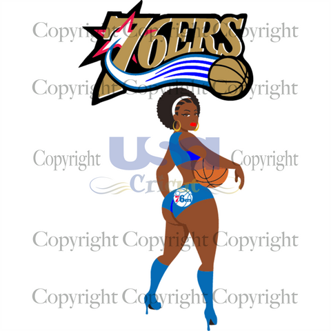 Black Girl Philadelphia 76ers Svg, Philadelphia 76ers Logo, Black Girl Basketball, Diy Crafts SVG Files For Cricut Instant Download File - USA Cricut