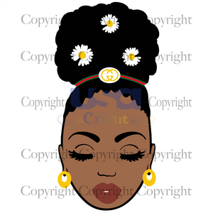 Black Pretty Girl, Black Girl Svg, Messy Bun, SVG files for cricut Instant Download Version - USA Cricut