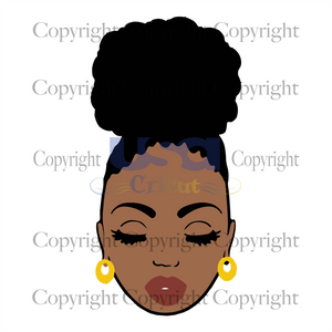 Black Woman Messy Bun, Black Girl Magic, Messy Bun, Printable Cricut & Silhouette Sublimation files Instant Download - USA Cricut