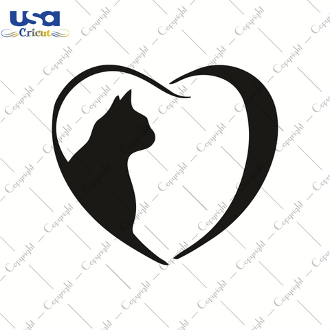 Black Cat Heart Svg, Trending Svg, Cat Day Svg, Diy Crafts SVG Files For Cricut, Silhouette Sublimation Files Shirt Design Ideas  Instant Download - USA Cricut