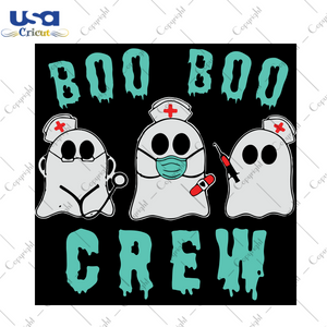 Boo Boo Crew, Halloween Svg, For Halloween, Halloween Design, Happy Halloween, Halloween Gift, Halloween Shirt, Halloween Boo, Boo Svg, Boo Nurse, Face Mask Boo, Boo Nurse Svg, Cute Boo - USA