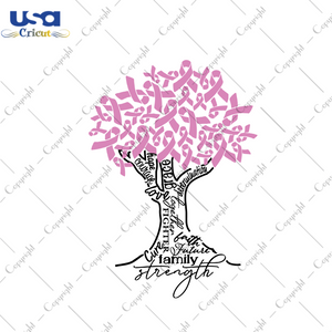 Breast Cancer Tree Breast Cancer Gift Diy Crafts Svg Files For Cricut, Silhouette Sublimation Files