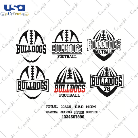 Bulldogs Football Pack Sport Gift Diy Crafts Svg Files For Cricut, Silhouette Sublimation Files