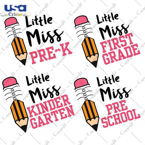 Little Miss Bundle Back To School Gifts, Shirt For Kids Svg File Diy Crafts Svg Files For Cricut, Silhouette Sublimation Files - USA Cricut