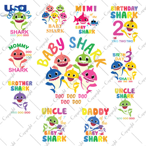 Bundle Baby Shark Svg, Trending Svg, Mommy Shark, Diy Crafts SVG Files For Cricut, Silhouette Sublimation Files Shirt Design Ideas  Instant Download - USA Cricut