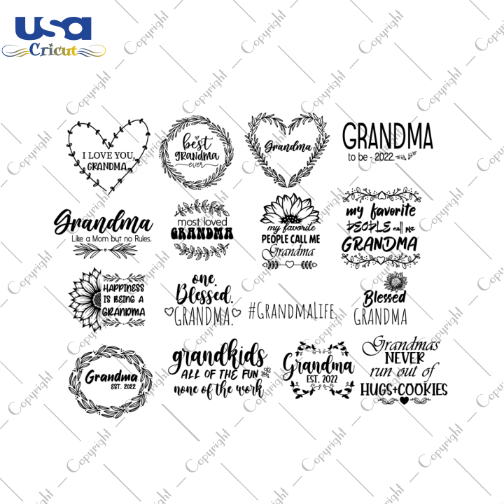 Grandma Bundle SVG Images Diy Crafts Svg Files For Cricut, Silhouette Sublimation Files